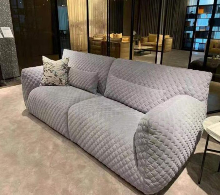 Living room Sofa 3 Seater Gray Upholstery Sofas Design Wood Textile new Modern