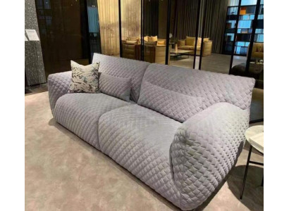 Living room Sofa 3 Seater Gray Upholstery Sofas Design Wood Textile new Modern