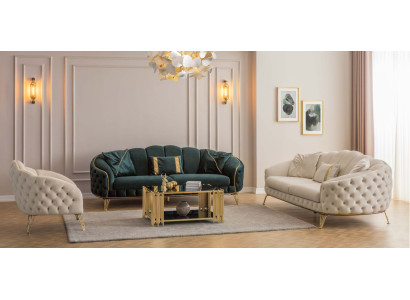 Complete Living room 4-piece stylish x2 3-Seater Couch Modern 2x Armchair