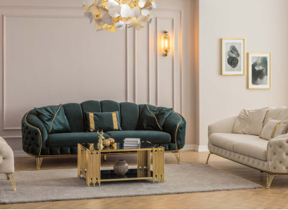 Complete Living room 4-piece stylish x2 3-Seater Couch Modern 2x Armchair