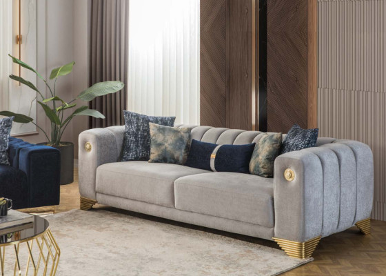 Upholstered sofa x2 3-Seater Sofas Textile Seat Design Sofas Modern new