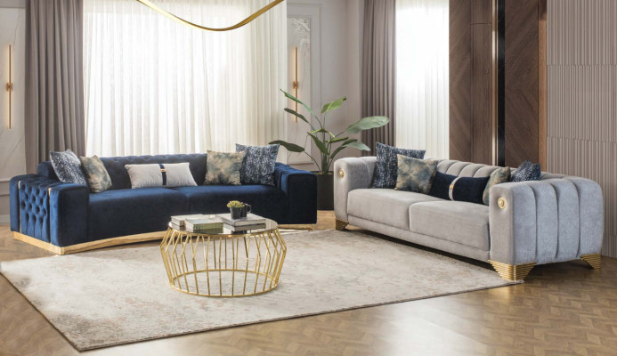 Upholstered sofa x2 3-Seater Sofas Textile Seat Design Sofas Modern new