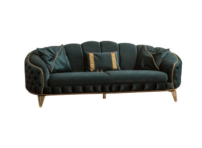 Chesterfield 2x 3 Seater Couch Upholstery Seat Textile Fabric Couches Sofa