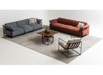 Luxurious sofa set 2x four seater designer armchair living room sofas