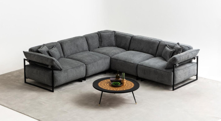 Fabric sofa Couch Living landscape Corner Design Modern Sofa Corner sofa L-shape Gray