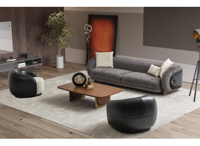 Modern Gray Sofa set set 3 Seater Sofas 2x Armchair Living room set