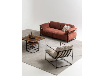 Living room Pink Textile Sofa 3 Seater Luxury Furniture Seat Design Lounge new
