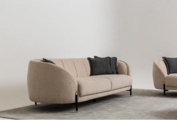 Modern Sofa 3 Seater Beige High Quality Upholstery Sofas Design Textile new