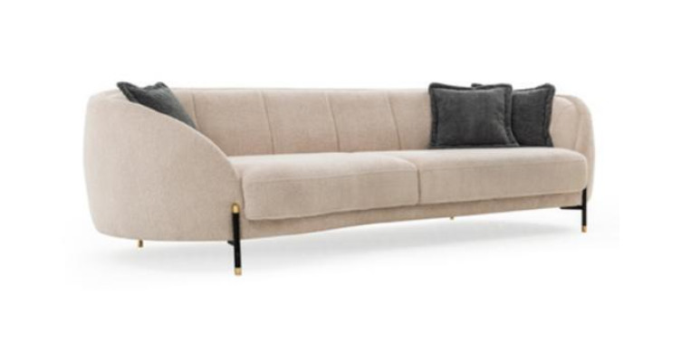 Modern Sofa 3 Seater Beige High Quality Upholstery Sofas Design Textile new