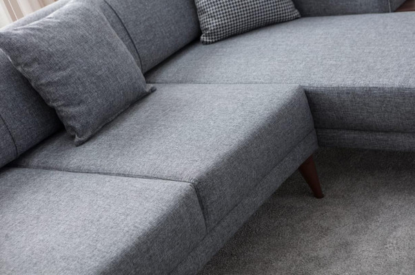 Gray Living room L-shape Sofa Upholstery Corner sofa Designer Living room Couch