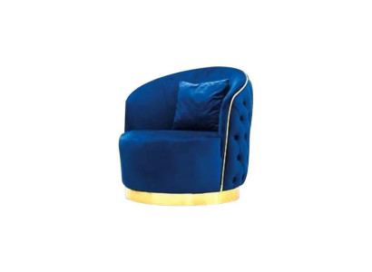 Blue Chesterfield Armchair Living room round armchair designer single seater. xlfurniture.co.uk 