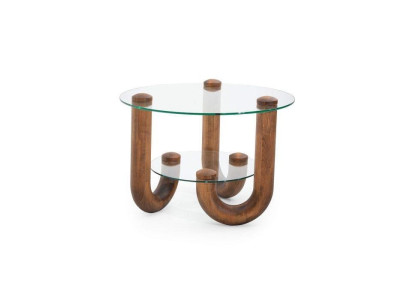 Luxurious Wood Side table with glass top Stylish Furniture for Living room