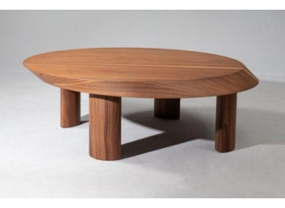 Design Luxury Living room Round Coffee table Brown Color Modern Wood new