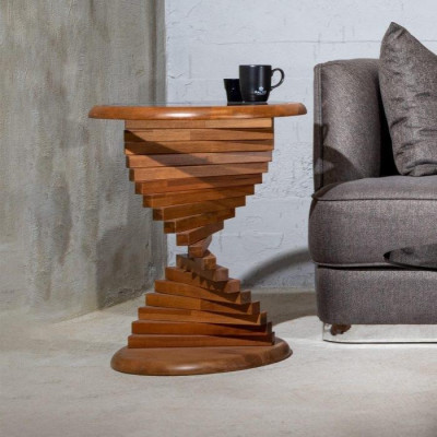 Modern Side table with wooden top in Barun Color Living room Round new