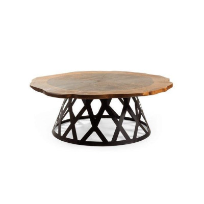 Design Coffee table Luxury Round Shape Metal Elegant Living room new