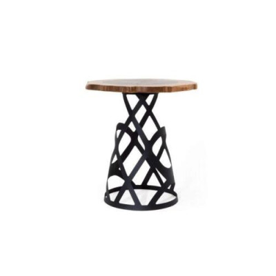 Round Wood Side table Designer wooden top Living room Coffee table new