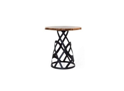 Round Wood Side table Designer wooden top Living room Coffee table new