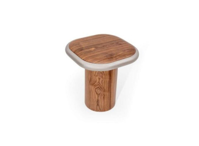 Light brown living room side table designer wooden frame coffee table