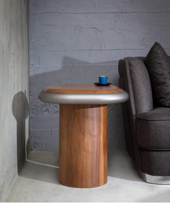 Light brown living room side table designer wooden frame coffee table