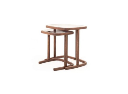 Luxurious storage table set designer coffee tables white wooden top 2 pieces