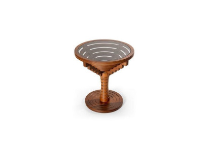 exclusive r Wood Side table Living room Round coffee table glass top