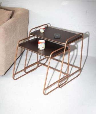 exclusive stainless steel Side tables Designer Living room Furniture wooden top