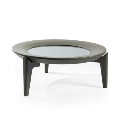Gray round table Living room Modern coffee table Luxurious storage table