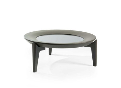 Gray round table Living room Modern coffee table Luxurious storage table