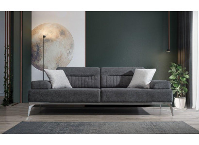 Gray Living room 3-Seater Fabric Sofa Modern Luxury Design Textile Material
