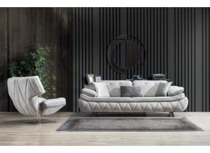 Living room set 2 pieces. 3-Seater Sofa with Armchair Modern Design Fabric Sofas