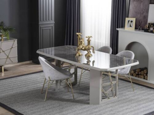 Dining room Modern Furniture Luxurious Dining table 4x Chairs Modern Suite