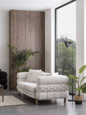 White three-seater luxury 3-seater living room designer seating furniture sofas