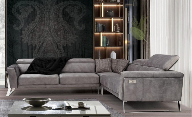 Gray Living room Corner sofa L-shape Couch Large fabric sofa Luxury Furniture new