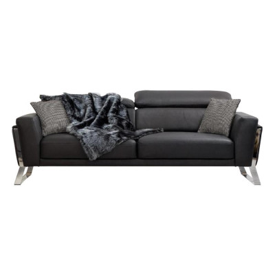 Designer imitation leather couch set 2x three-seater luxurious armchair 3-piece