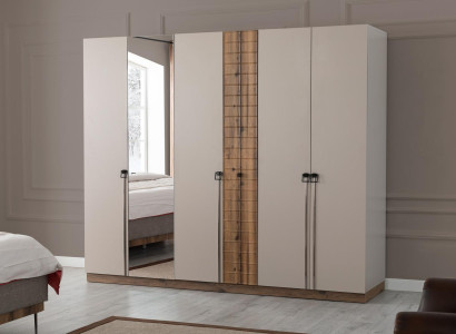 Beige Bedroom Wardrobe Designer Cabinets Luxury Wooden Wardrobes
