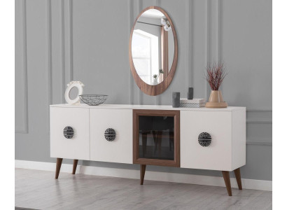 Modern Dining room Furniture Designer Sideboard Luxury Mirror 2-piece Set new