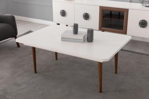 Luxury Light Brown Living room Coffee table Stylish Rectangular Wooden Table