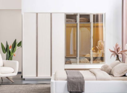 White Wardrobe Bedroom Wardrobe Robust 6 door glass wardrobe