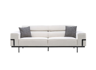 Living room White textile sofa exclusive r three-seater upholstery couch new