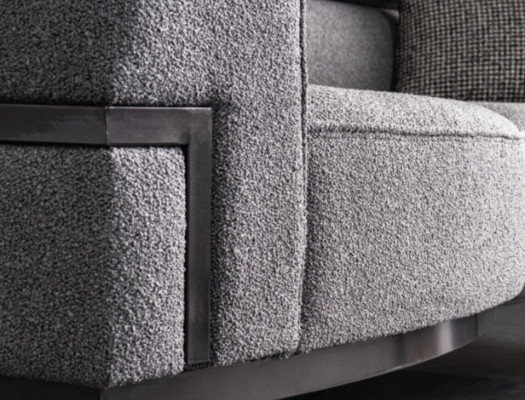 Modern Gray Upholstery Three Seater Comfort able Living room Couch 3-Seater