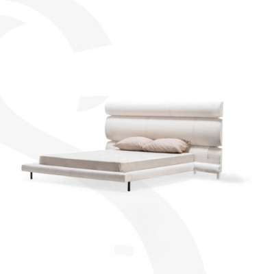 Luxurious White Upholstered bed Designer Double bed bed frame wooden frame