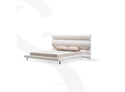 Luxurious White Upholstered bed Designer Double bed bed frame wooden frame