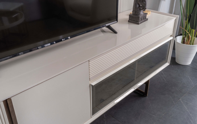 Stylish wall unit designer TV lowboard modern shelves robust furniture