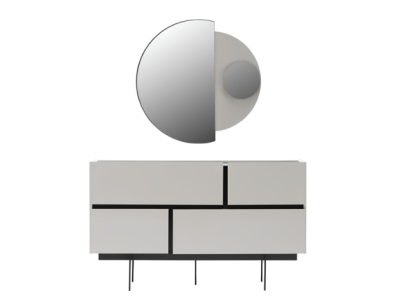 Stylish Bedroom Sideboard Designer Wood Chest of drawers Mirror 2-piece set