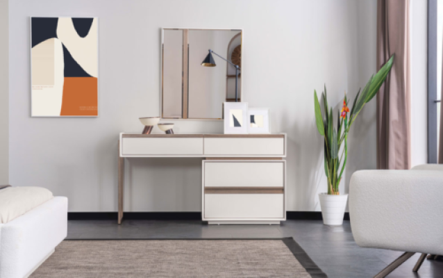 White Dressing table Designer Cosmetic Table Bedroom Robust Table