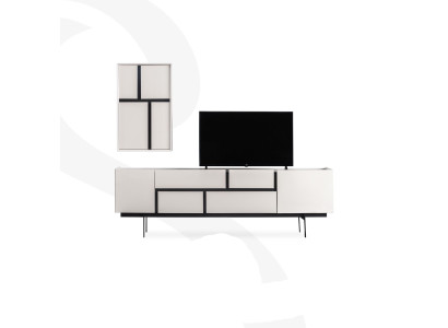 Stylish living room set consists of TV lowboard and wall cabinet 2 pieces.