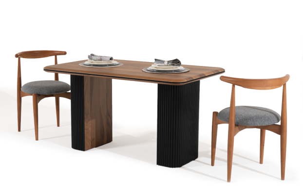 Dining room Suite Dining set Dining table Chairs 5pcs Brown Classic