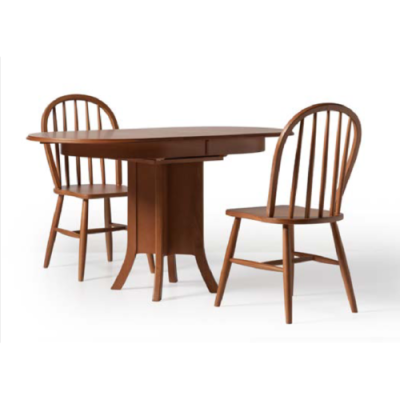 Dining set Wood Dining room Dining table Chairs 3pcs Brown Dining corner Baroque