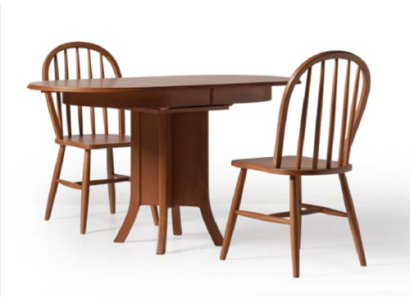 Dining set Wood Dining room Dining table Chairs 3pcs Brown Dining corner Baroque