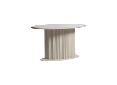 Modern wooden table Dining room table Dining table Oval Table Wood Beige 140 cm